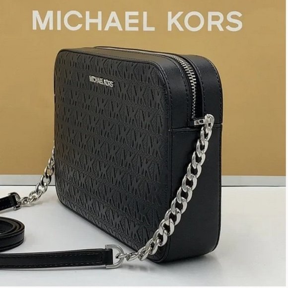 MICHAEL KORS LARGE EAST WEST CROSSBODY BLACK - Picture 1 of 16